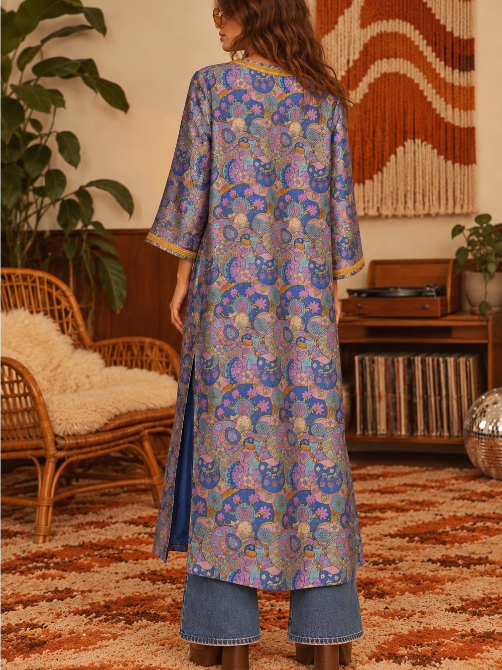 NWT - RARE The Hippie Shake Queen of Peace Psychedelic Brocade Coat US 6-8 - Picture 2 of 9